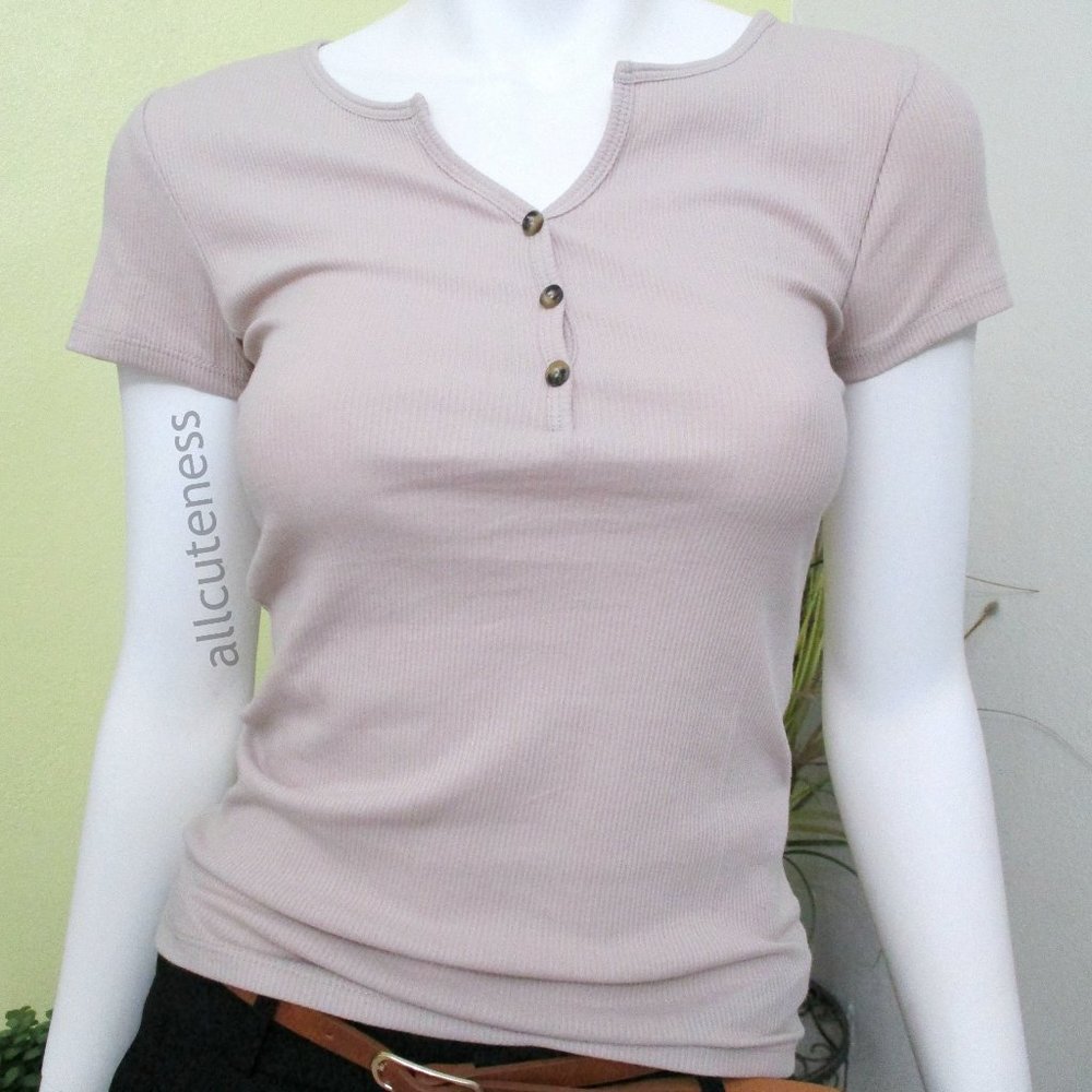 Henley Neck Top Size Large
